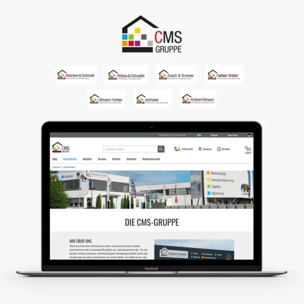 CMS Referenz Omnichannel im Farbgrosshandel Mockup
